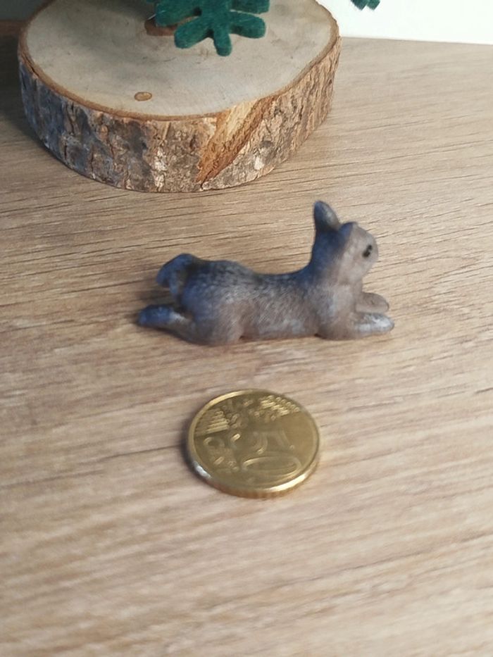 Figurine lapin couché gris Animal de la ferme - photo numéro 3