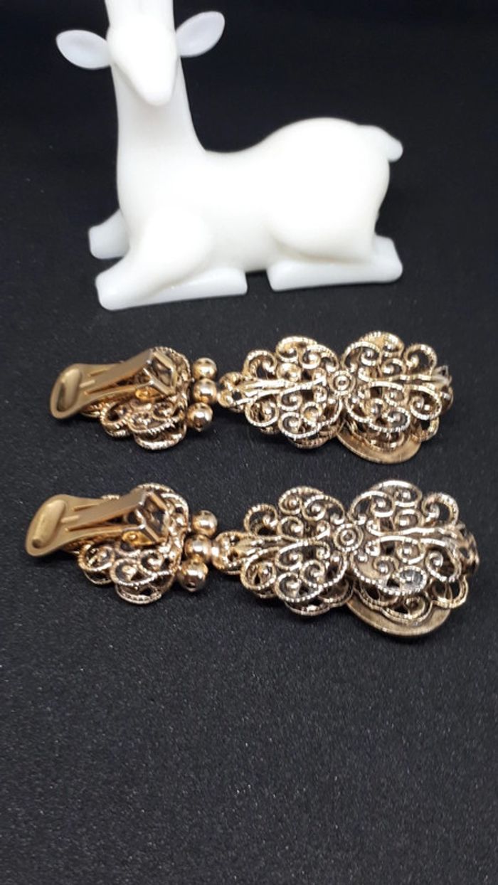 Très grand boucles d'oreilles vintage - photo numéro 3