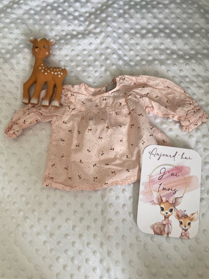 Blouse rose fleurie