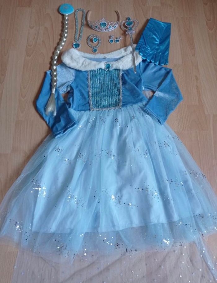 Deguisement robe princesse bleu 6ans - photo numéro 5
