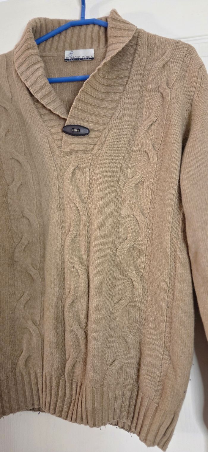 Pull Giorgio Porta 🇮🇹 100 % laine d’agneau – col châle torsadé – Made in Italy – très bon état - photo numéro 4