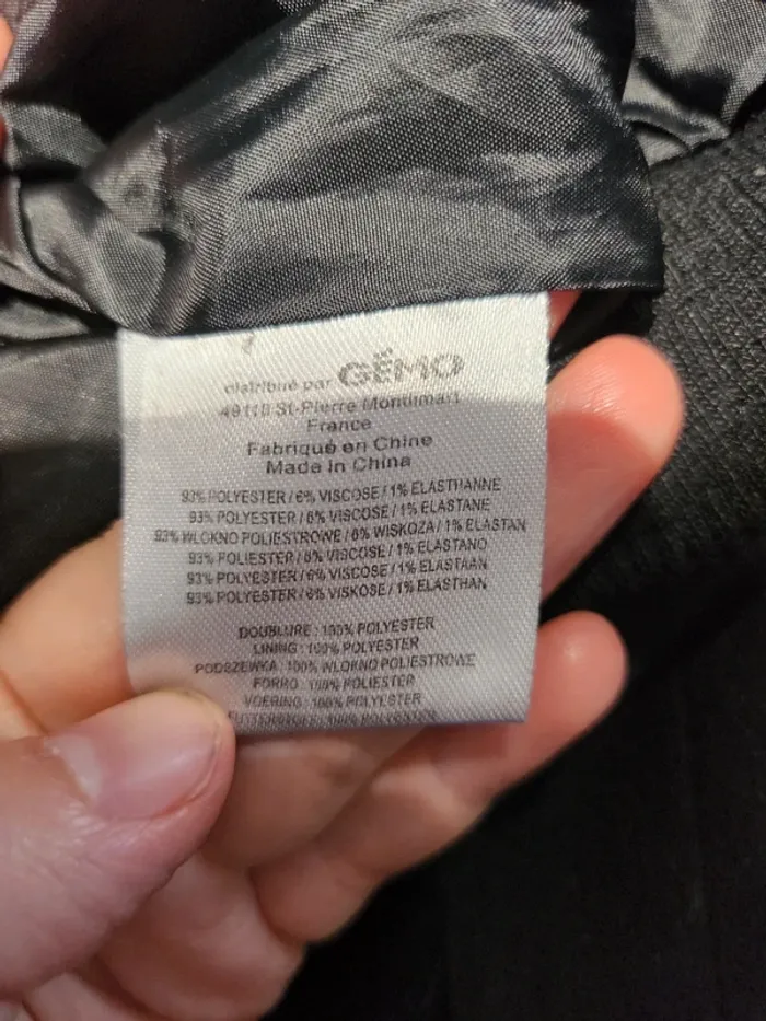 Manteau chaud hiver noir Gemo taille 40 très bon état - photo numéro 4