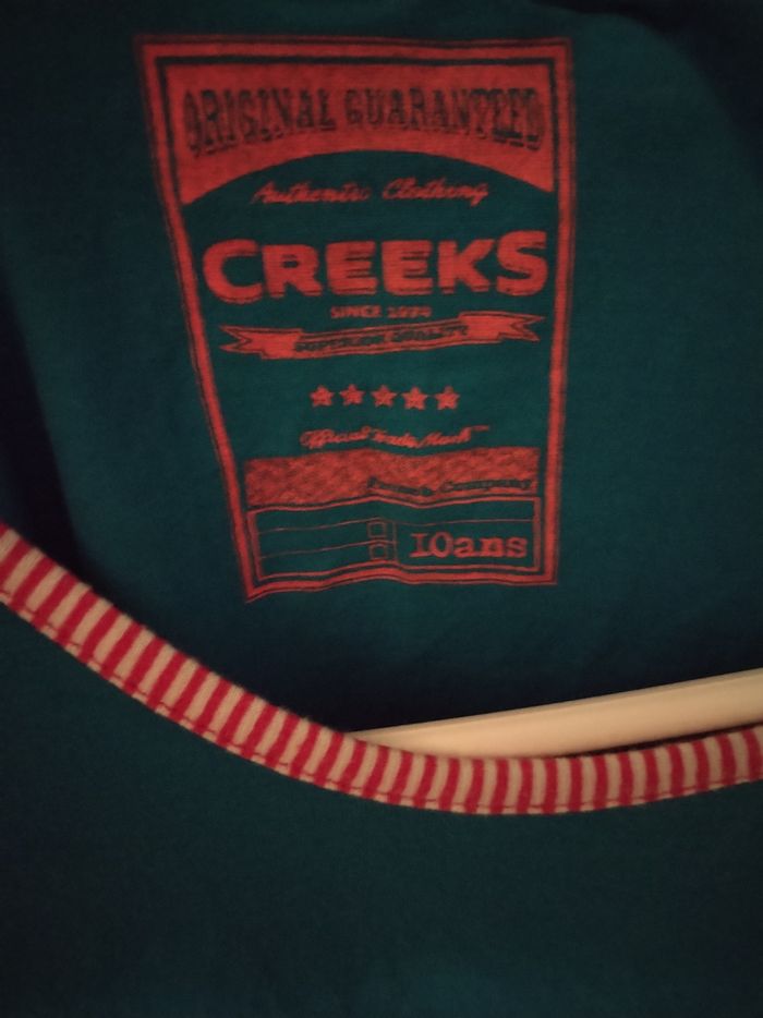 Haut manches longues "Creeks" 95% coton en très bon état - photo numéro 4