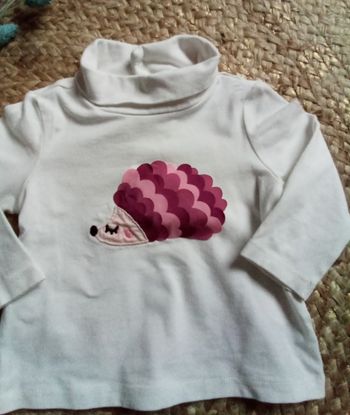 Sous pull crème avec impression en relief DPAM 3 mois
