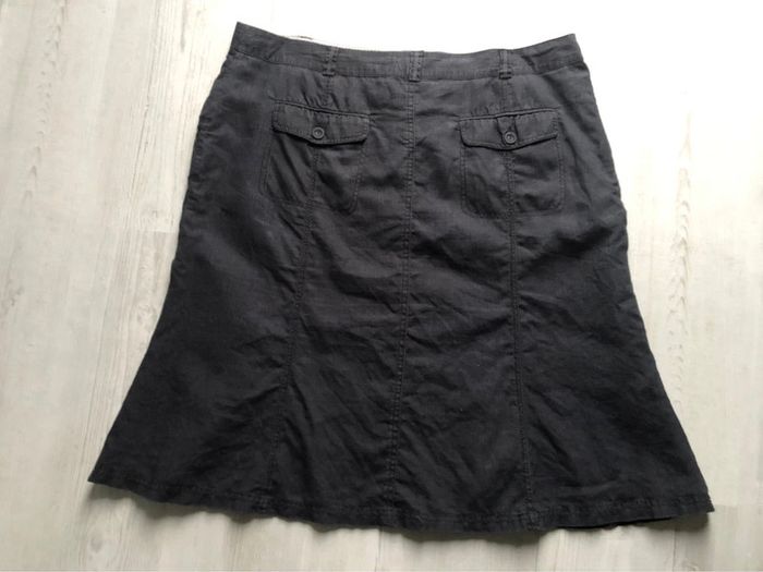 AN3- Jupe en lin doublée noire T 50 peu portée - photo numéro 7