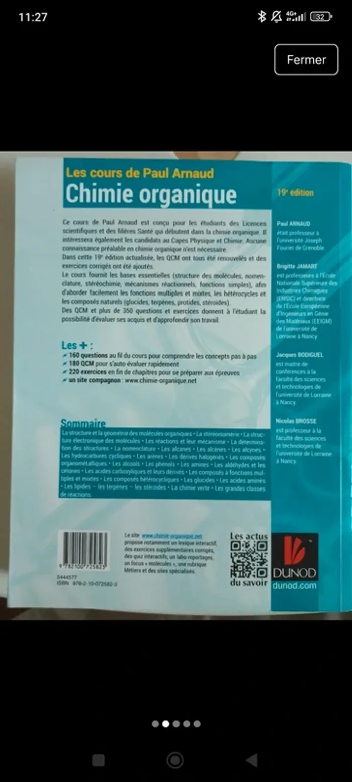 Chimie organique 19e édition les cours de Paul arnaud - photo numéro 2
