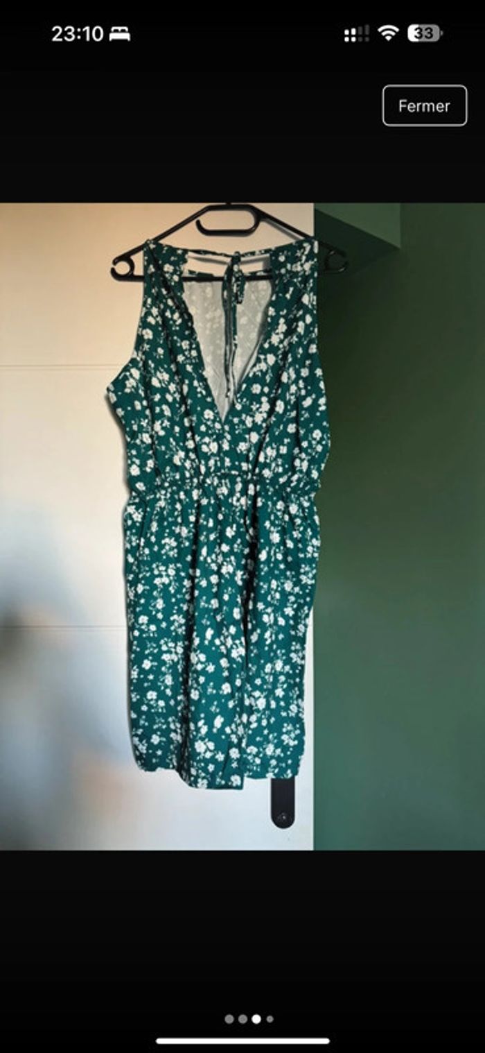 Combi short verte et blanche fleurie - photo numéro 3