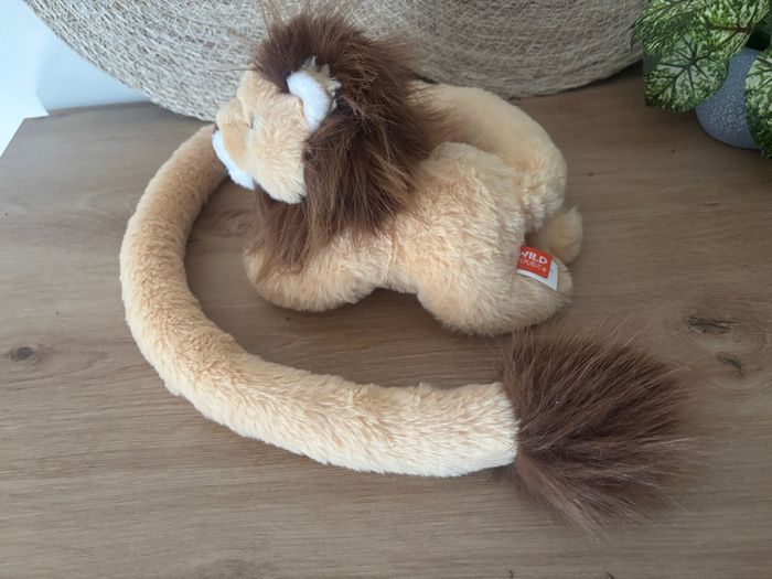 Neuf doudou lion grand queue beige marron wild republic - photo numéro 3
