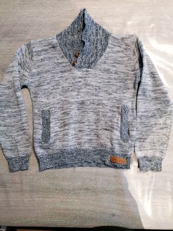 Pull 8 ans bleu chiné