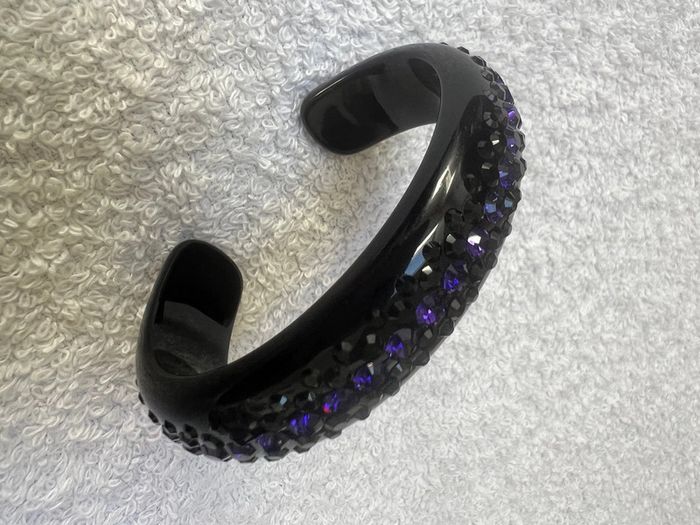 bracelet cristaluna bellezza en cristal acrylique noir neuf - photo numéro 3