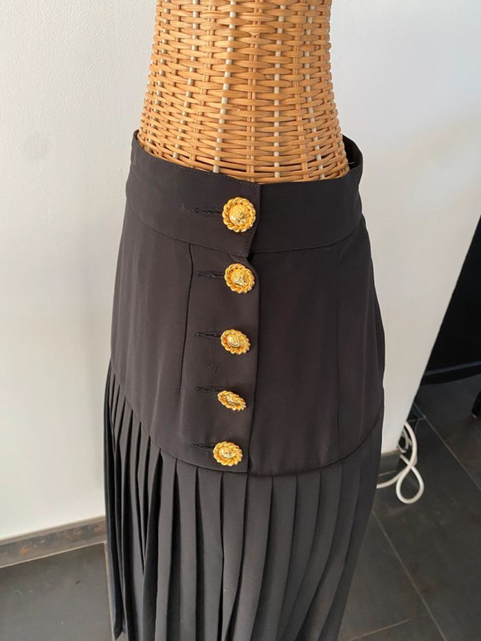 Jupe vintage Partypris Paris noire plissée taille 40/42 fabrication française - photo numéro 5