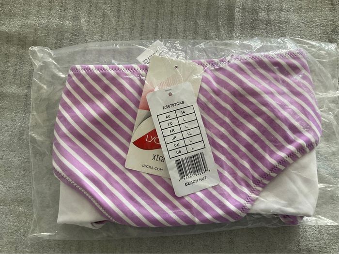 Bas maillot violet et blanc neuf - photo numéro 7
