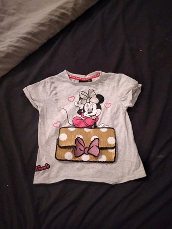 T shirt avec faux sac à main qui s ouvre gris disney minnie mouse