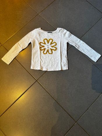 T shirt manches longues - Okaidi - Fleurs / Take a smile - Blanc - 6 ans