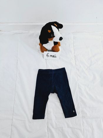 Pantalon legging bleu marine Obaïbi bébé fille ou garçon mixte 6 mois