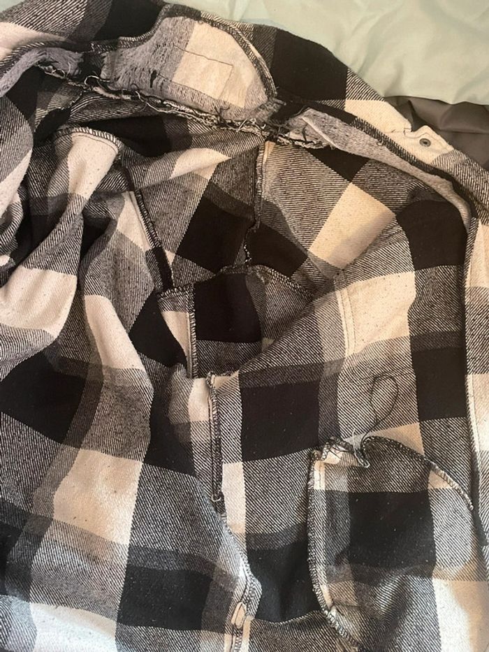 Veste à Carreaux Oversize Noire & Blanche – Chaude et Confortable - photo numéro 3