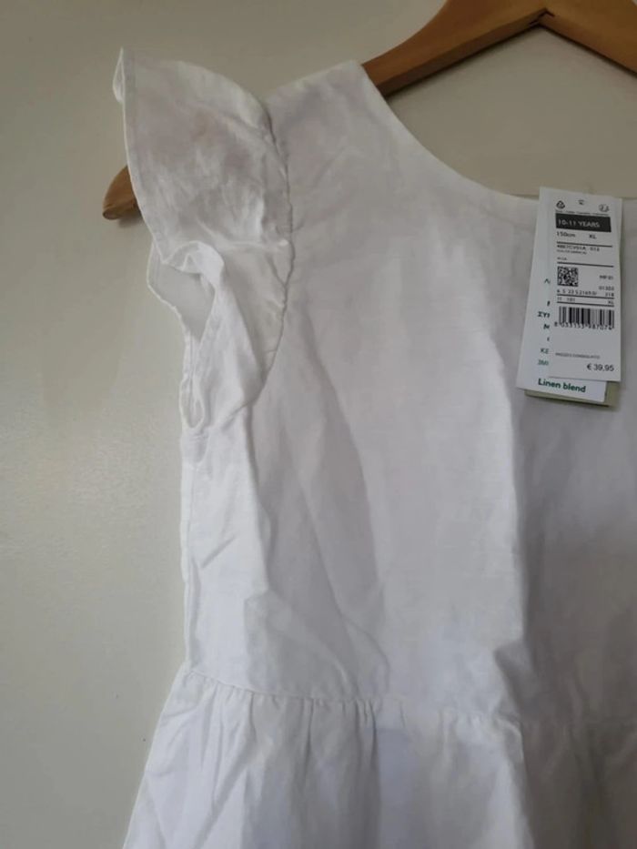 Robe neuve Benetton lin et coton blanche 10a 11a - photo numéro 7