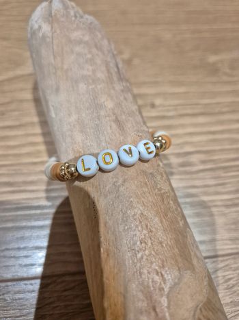 Bracelet perles plates #love