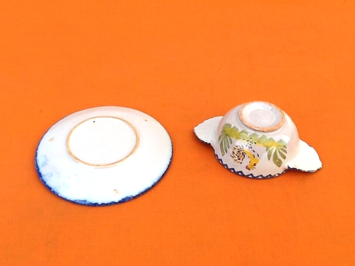 Faïence de Charolles Bol à oreilles / Soucoupe Modèle au Coq - photo numéro 6