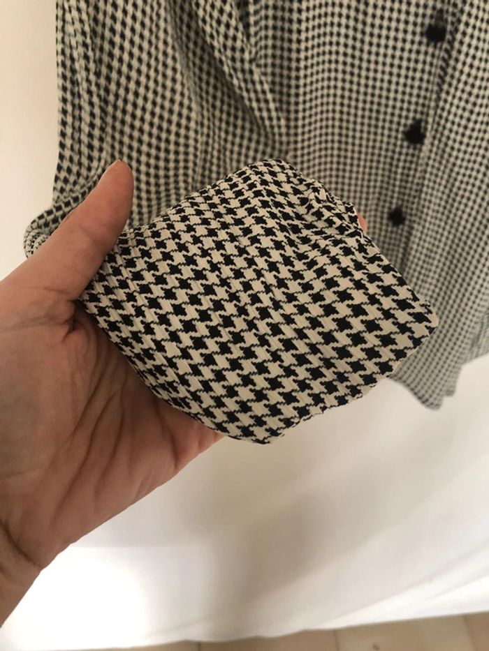 Blouse vintage motif pied-de-poule 42 44 excellent état - photo numéro 13
