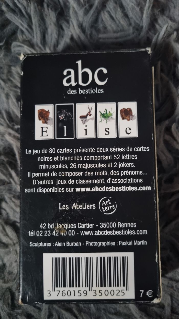 Jeu de cartes ABC des Bestioles - photo numéro 3