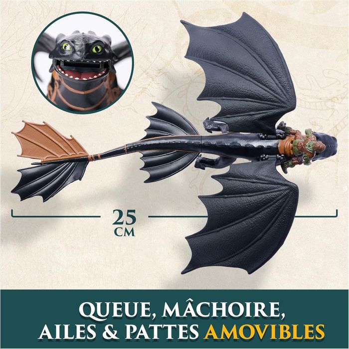 🐉 Dreamworks Dragons – Figurines articulées Dragon Krokmou + son dresseur Viking Harold - photo numéro 7