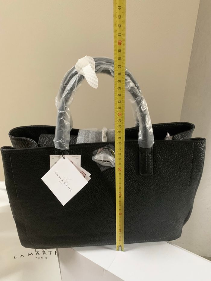 Sac à main noir en cuir neuf Lamarthe - photo numéro 8