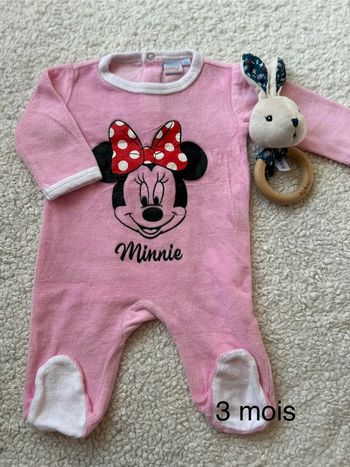 Pyjama velours Minnie 3 mois