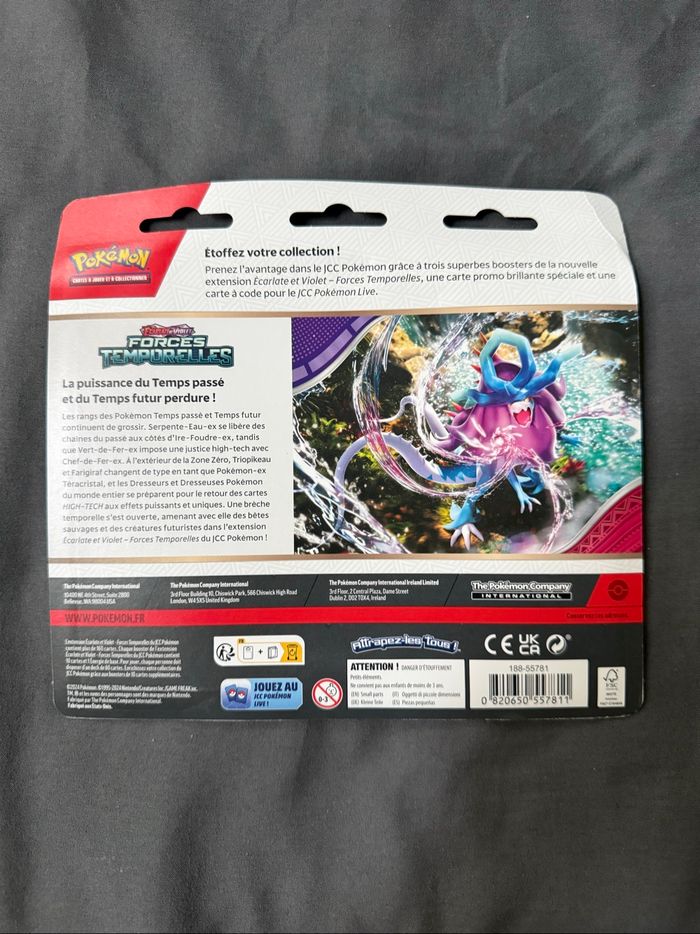 Tripack Pokémon Écarlate et Violet EV05 Forces Temporelles – Promo Motorizard – Neuf - photo numéro 2
