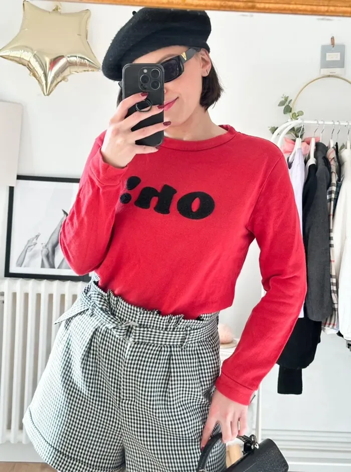 Sweat Claudie Pierlot rouge Oh taille 38 - photo numéro 2