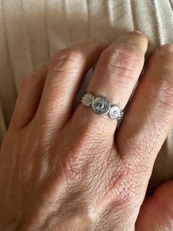 Bague argent médaillons