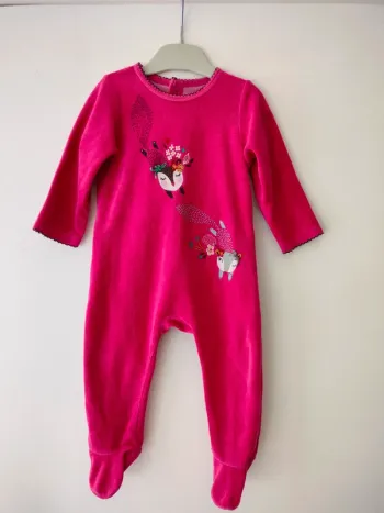 (a) Pyjama velours rose Catimini 12mois