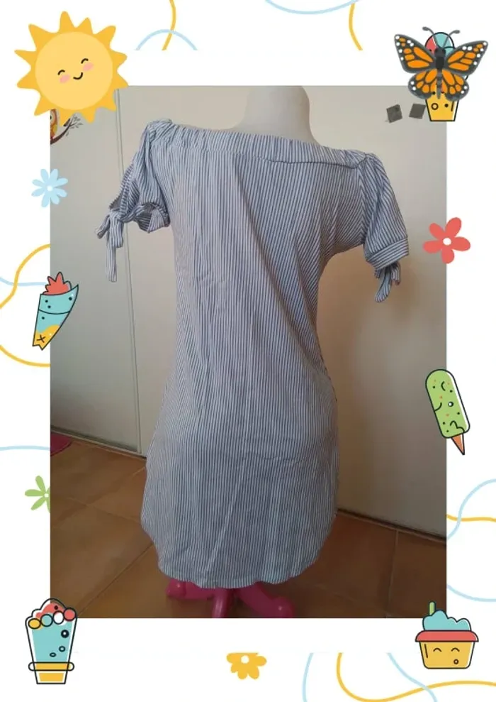 Robe rayé bleu et blanc - photo numéro 3