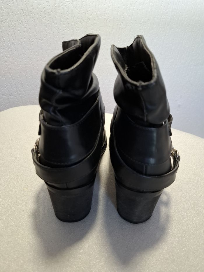 Belles bottines femme Lady Glam 39 noir talons 6 cm comme neuves - photo numéro 7
