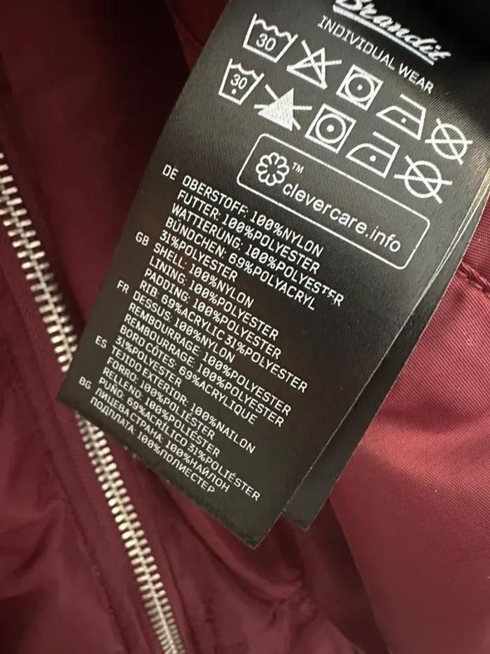 Veste bomber Brandit XL homme – Bordeaux Idéal hiver - photo numéro 6