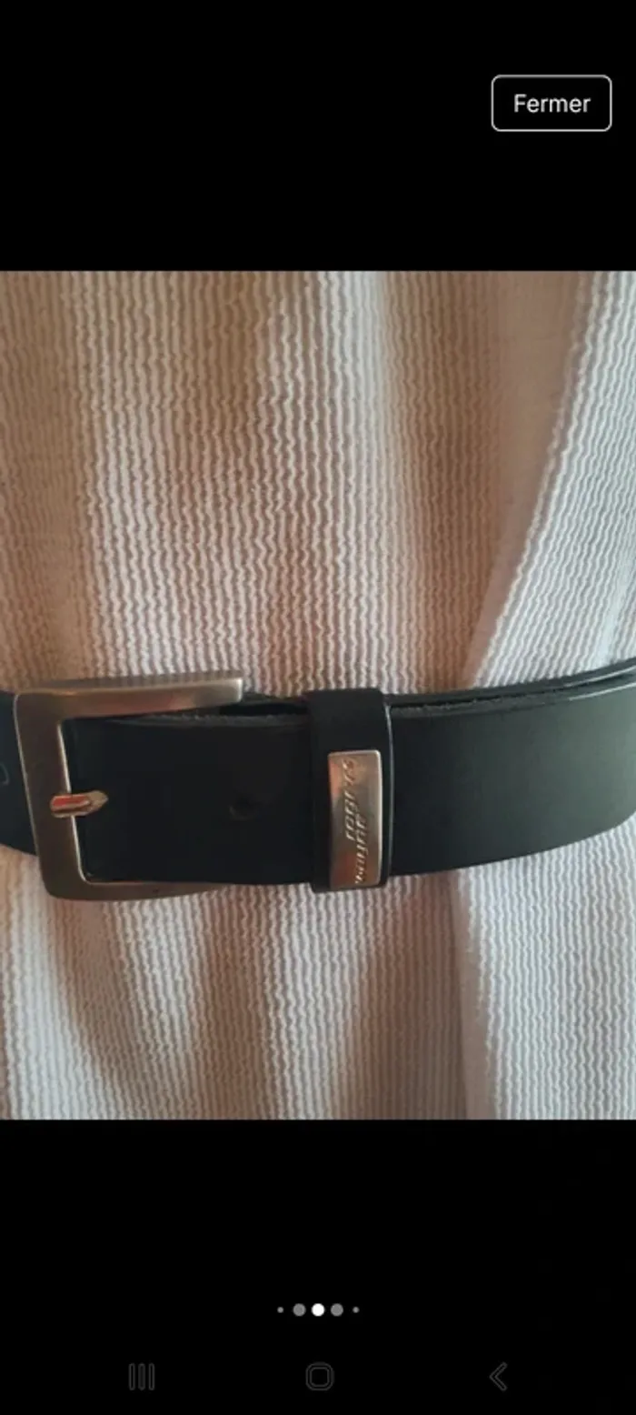 Ceinture homme cuir noir Rogers Wayne 75cm - photo numéro 4
