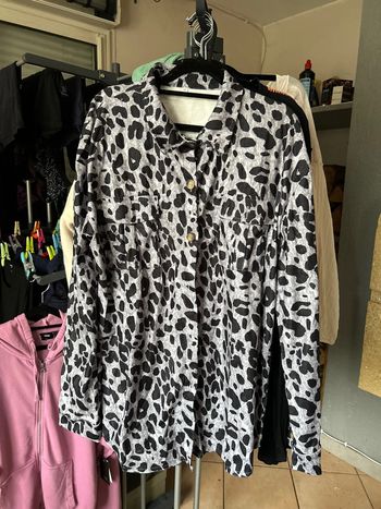 Chemise Leopard gris et noir