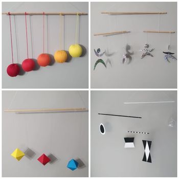 Neuf lot de 4 mobiles Montessori