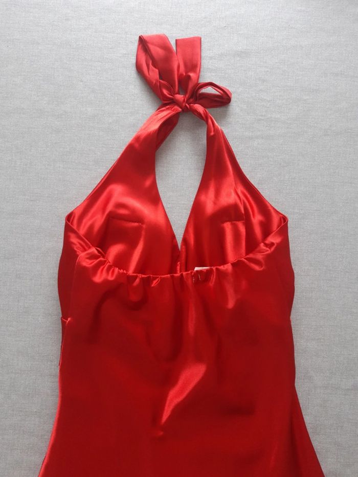 Robe habillée de soirée rouge dos nu TBE - photo numéro 5