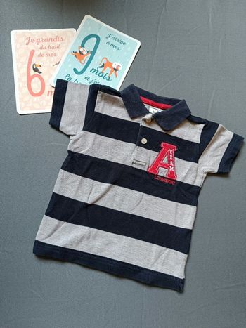 Polo rayé 🦕 Taille 6/9 mois