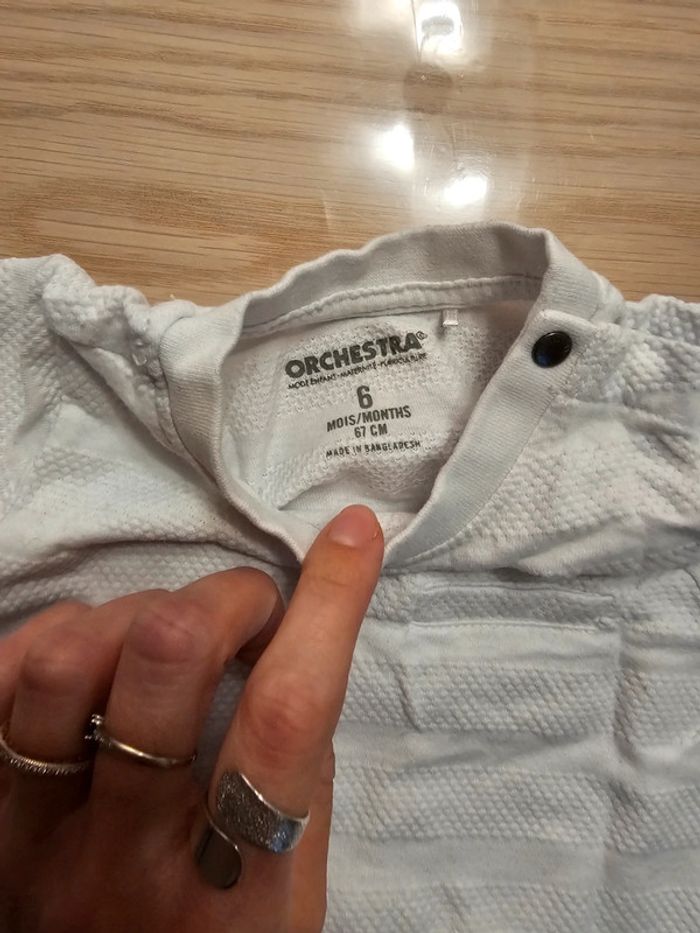 Tee-shirt blanc - orchestra - 6 mois/67 cm - photo numéro 2