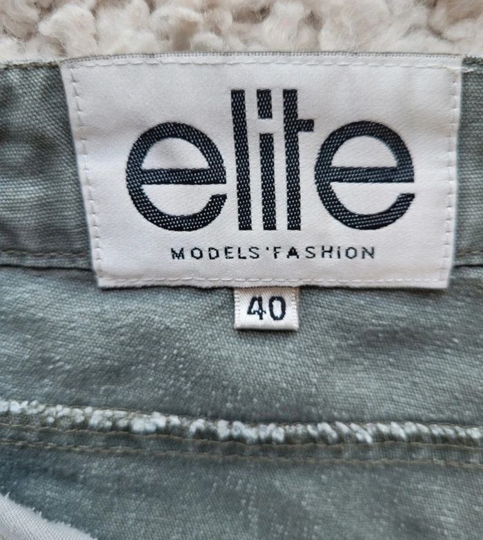 Pantacourt kaki avec détails Elite Taille 40 - photo numéro 13