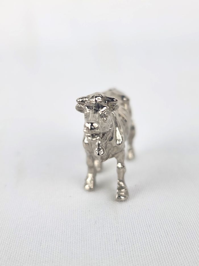 Figurine Vache Métal Vintage - Kinder Surprise Années 80 - Série Animaux Domestiques - photo numéro 2