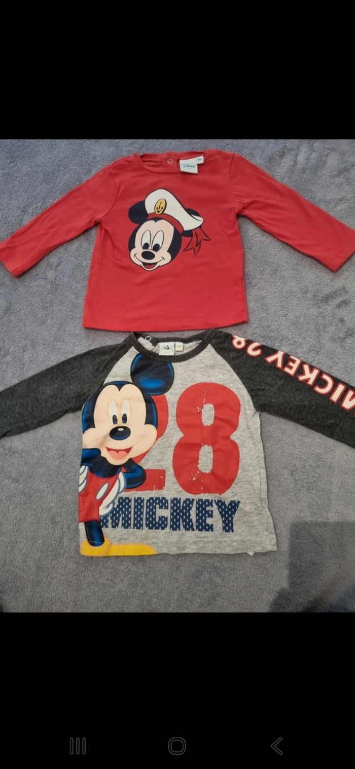 Lot 2 manche longue mickey disney