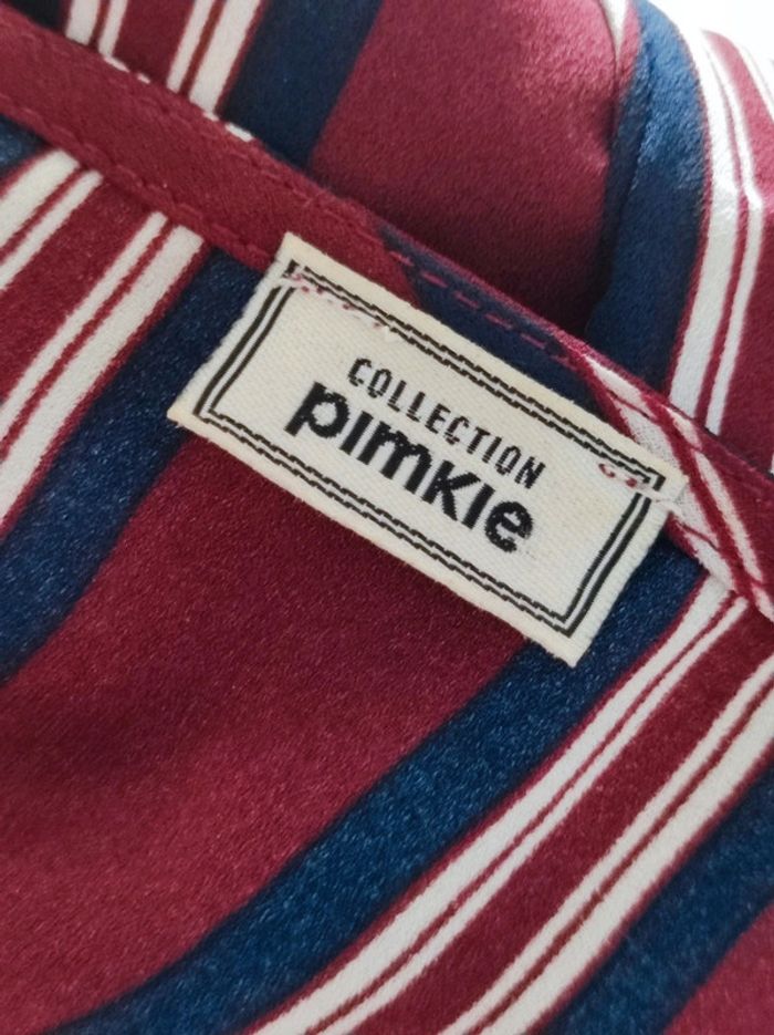 Blouse col V rayé bordeaux bleu marine blanc / Pimkie Collection - 36/S - photo numéro 10
