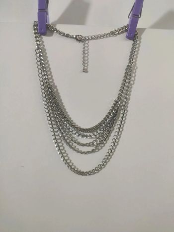 Collier argenté multi rangs