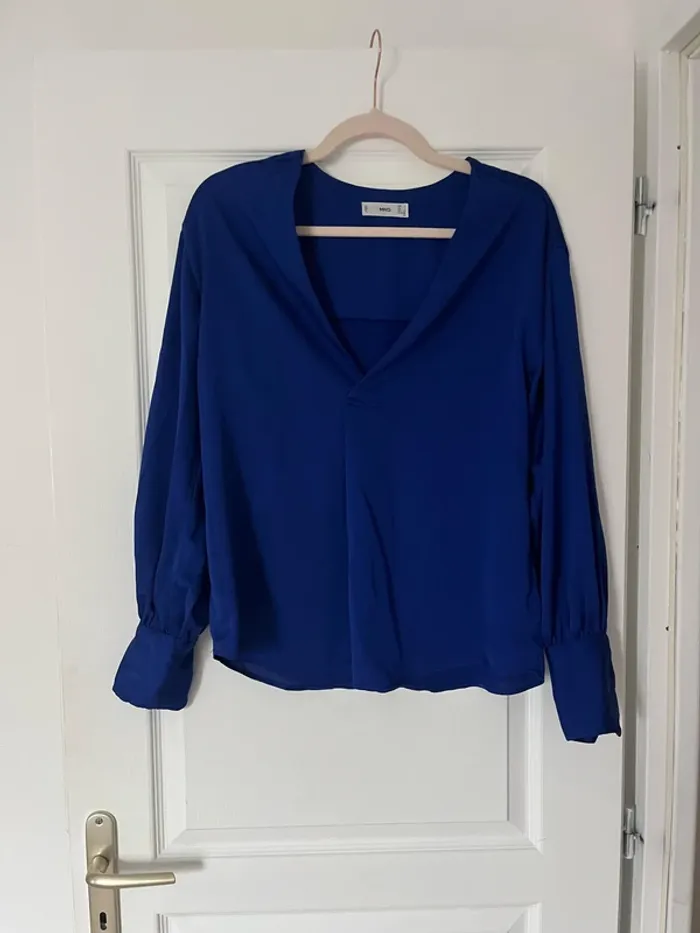 Blouse manches longues bleu électrique