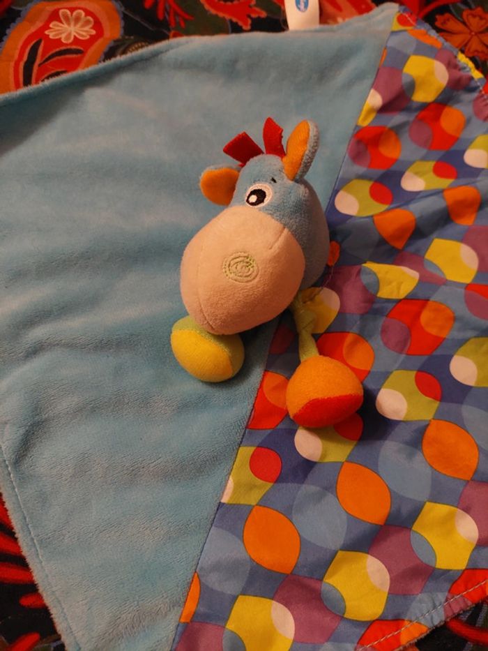 #04 - Playgro - doudou ane cheval bleu multicolore - photo numéro 2