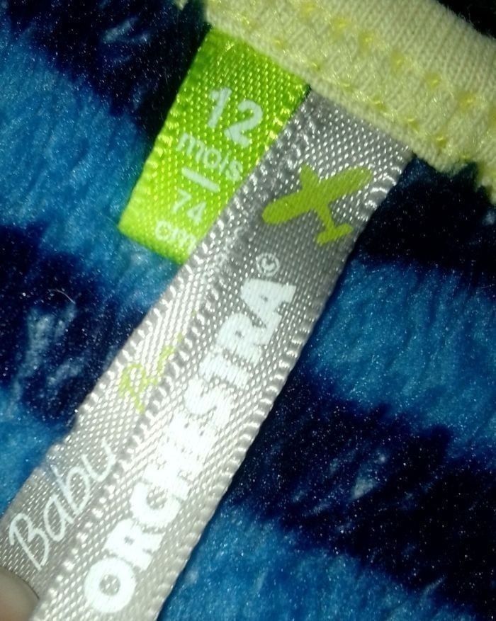 Surpyjamas épais très chaud moltone polaire très bonne état 12moid Orchestra automne-hiver - photo numéro 3