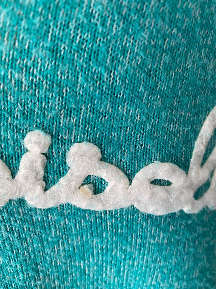 Pull manche longue turquoise Mademoiselle en baskets Ineo Couture taille M/L - photo numéro 5